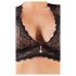 Cottelli Plus Size - lingerie set - kant - strass steentjes - zwart - XL