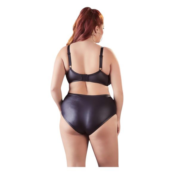 Cottelli Plus Size - Kruisband BH en slip (zwart)