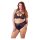 Cottelli Plus Size - Kruisband BH en slip (zwart) - 85E/L
