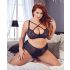 Cottelli Plus Size - Kruisband BH en slip (zwart) - 85E/L