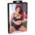 Cottelli Plus Size - Kruisband BH en slip (zwart) - 85E/L