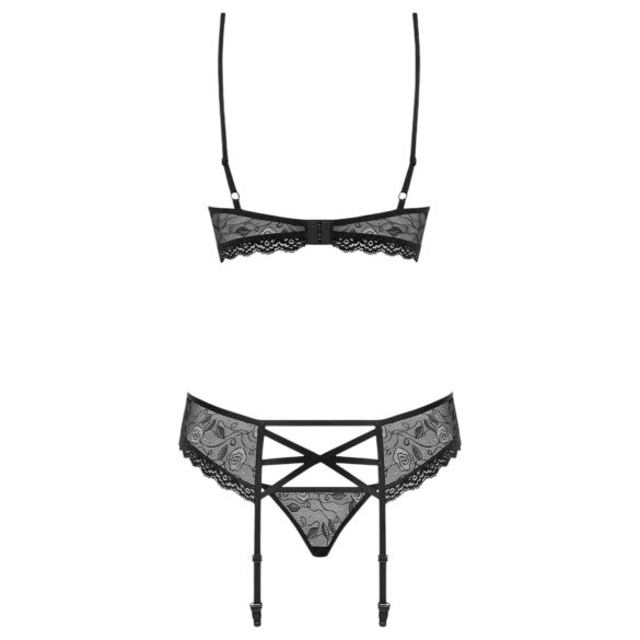 Obsessive - lingerie set - met strass steentjes - zwart
