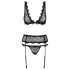 Obsessive Emperita - lingerie set - borduurwerk - zwart - L/XL