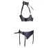 Cottelli Bondage - bh set met glanzende beugel en boeien - zwart