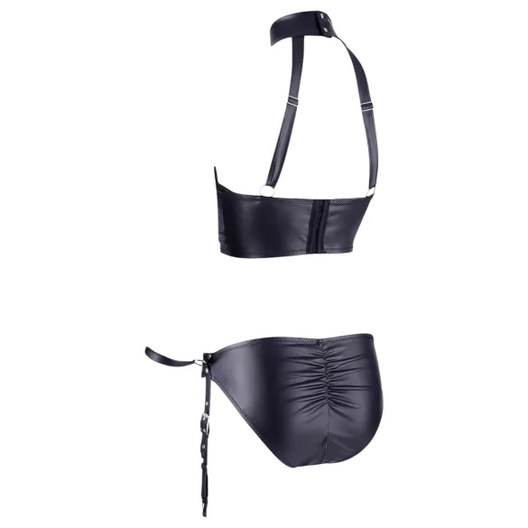 Cottelli Bondage - bh set met glanzende beugel en boeien - zwart