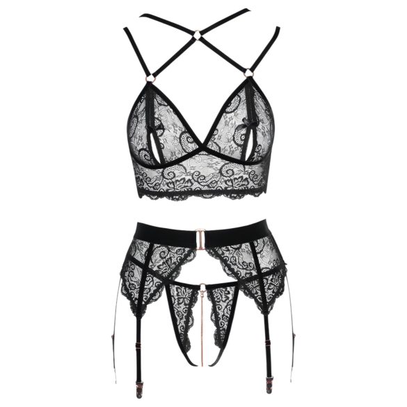 Abierta Fina - lingerie set - kant - zwart - M