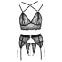 Abierta Fina - lingerie set - kant - zwart - L