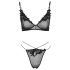 Cottelli - transparante kanten bh-set (zwart) - M