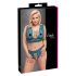 Cottelli Curves - korset kanten lingerieset (blauw) - 2XL