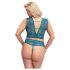 Cottelli Curves - korset kanten lingerieset (blauw) - 2XL