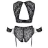 Cottelli Bondage Plus Size - kanten beha set (zwart)