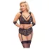 Cottelli Bondage Plus Size - kanten beha set (zwart) - 3XL