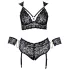 Cottelli Bondage Plus Size - kanten beha set (zwart) - 3XL