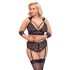Cottelli Bondage Plus Size - kanten beha set (zwart) - 4XL