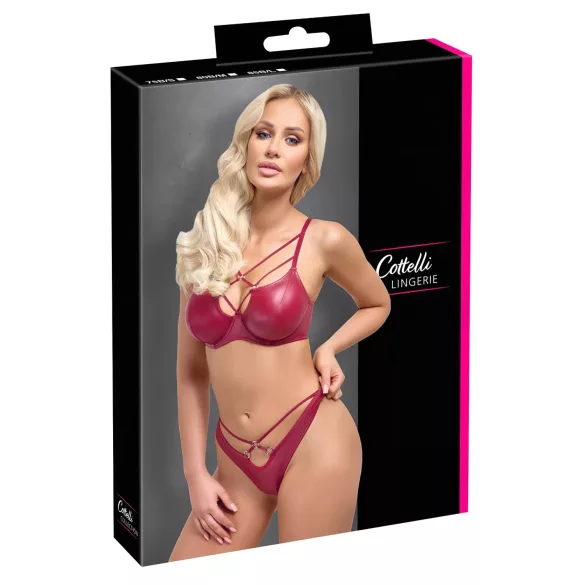 Cottelli Party - bh set - glanzend effect - rood - 80B/M