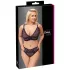 Cottelli Plus Size - doorzichtig patroon BH set (paars)