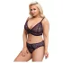 Cottelli Plus Size - doorzichtig patroon BH set (paars)
