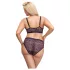 Cottelli Plus Size - doorzichtig patroon BH set (paars)