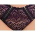 Cottelli Plus Size - doorzichtig patroon BH set (paars)