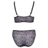 Cottelli Plus Size - doorzichtig patroon BH set (paars)