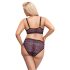 Cottelli Plus Size - Doorzichtig paarse bh-set met patroon - 2XL