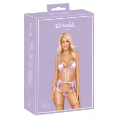 Kissable - lingerie set - geborduurd rozenmotief - roze