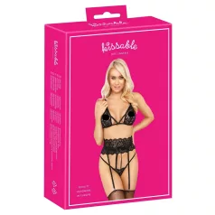 Kissable - kusbare beha set met tailleband (zwart)