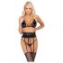 Kissable - verleidelijk bh-set met tailleband (zwart) - L/XL