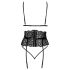 Kissable - verleidelijk bh-set met tailleband (zwart) - L/XL