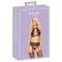 Kissbare set: halsband & kant BH (zwart)