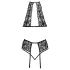 Kissbare set: halsband & kant BH (zwart)