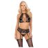 Kissbare set: halsband & kant BH (zwart) - L/XL