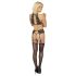 Kissbare set: halsband & kant BH (zwart) - L/XL