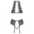 Kissbare set: halsband & kant BH (zwart) - L/XL