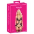 Kissable - zwarte bh set met roze-paars borduursel