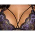 Cottelli - 3-delige kanten lingerie set (zwart-violet) - XL