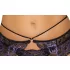 Cottelli - 3-delige kanten lingerie set (zwart-violet) - XL