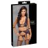 Cottelli Bondage: zwarte-paarse lingerieset met handboeien - XL
