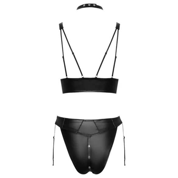 Cottelli Bondage - glanzend bh-set met boeien (zwart)