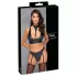 Cottelli Bondage - glanzend bh-set met boeien (zwart) - M