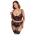 Cottelli Plus Size - verstelbare bh-set (rood) - 90C/XL
