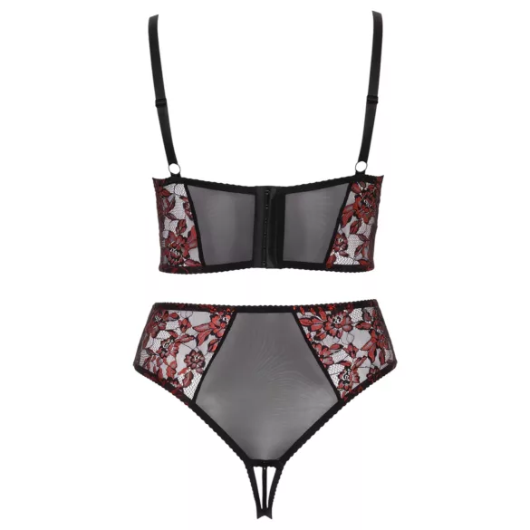 Cottelli Plus Size - verstelbare bh-set (rood) - 90C/XL