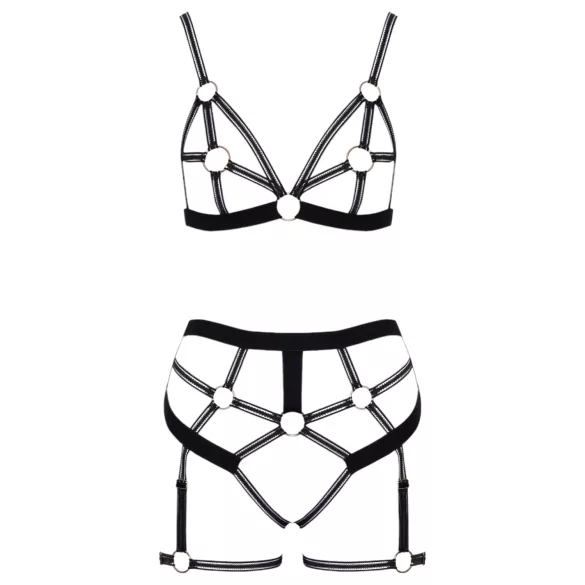 Cottelli - tweedelige bodyharnas set - zwart