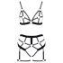 Cottelli - tweedelige bodyharnas set - zwart - M