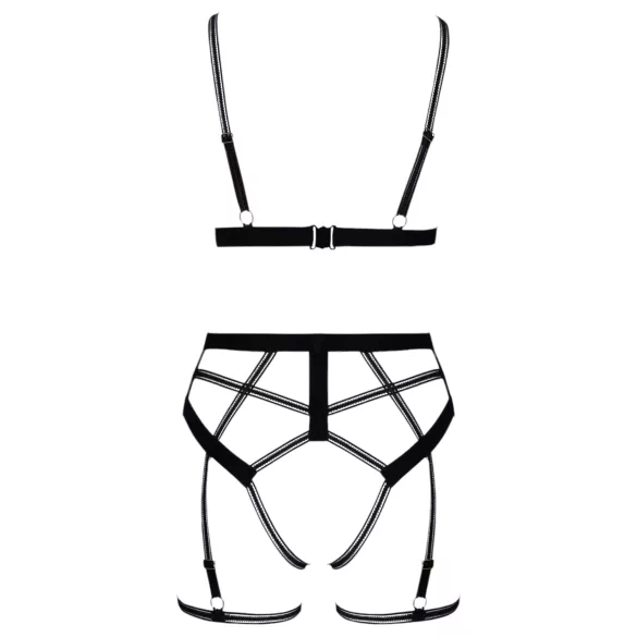 Cottelli - tweedelige bodyharnas set - zwart - L