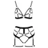 Cottelli - tweedelige bodyharnas set - zwart - XL