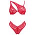 Obsessive Atenica - Kruisband Lingerieset (Rood)