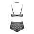 Obsessive Elizenes - transparante beha set met patroon (zwart) - L/XL