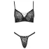 Cottelli Party - bh set met vetersluiting - zwart - 80B/M