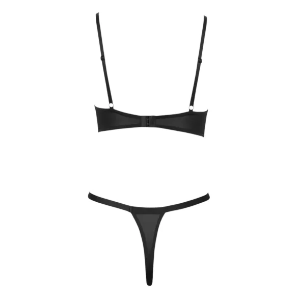 Cottelli Party - bh set met vetersluiting - zwart - 80B/M
